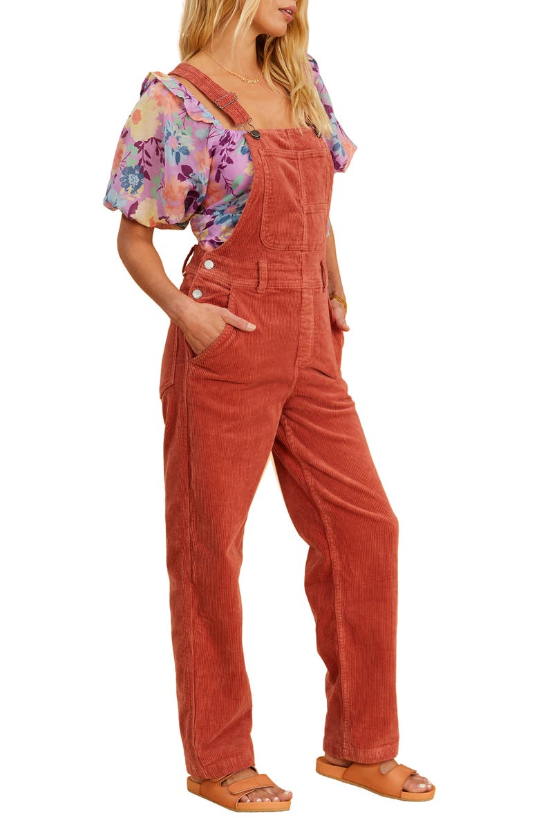 Billabong x The Salty Blonde One of a Kind Corduroy Overalls, Alternate, color,