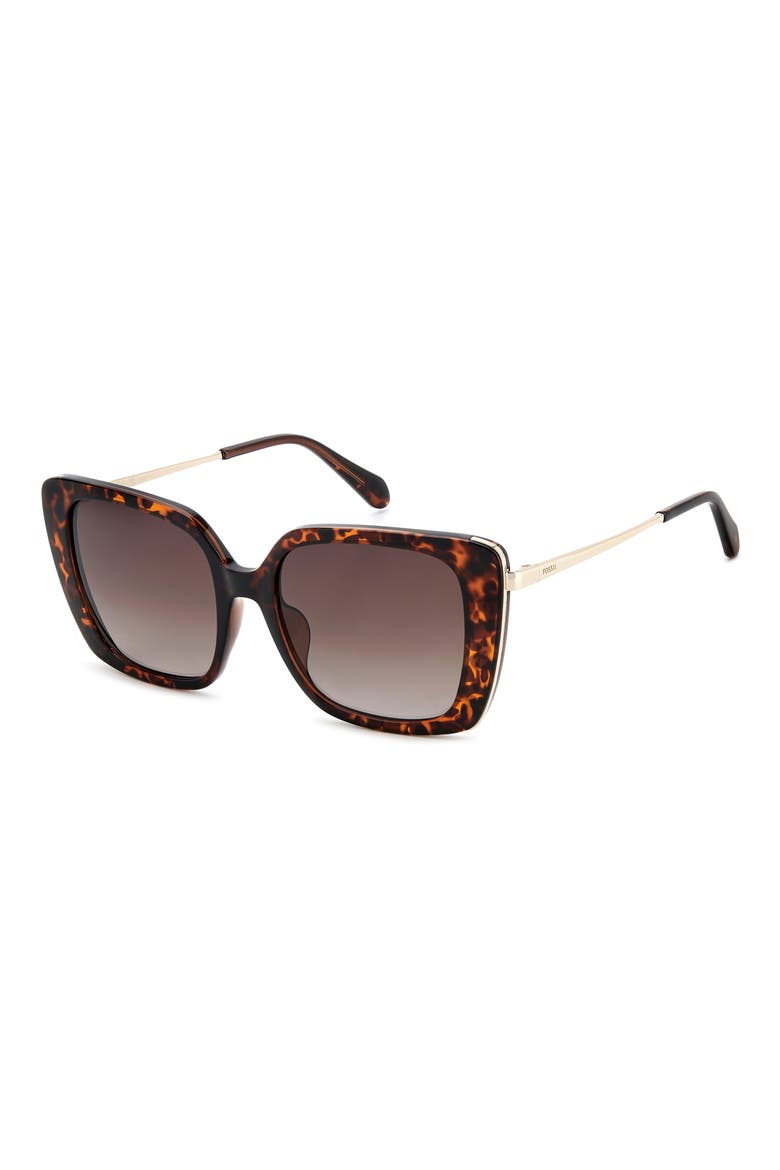 54mm Gradient Square Sunglasses, Alternate, color, HAVANA/ BROWN SF