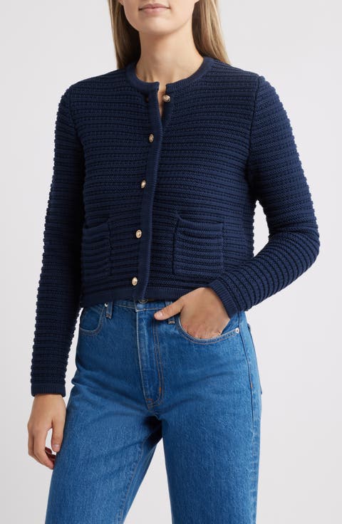 Textured Pima Cotton Cardigan