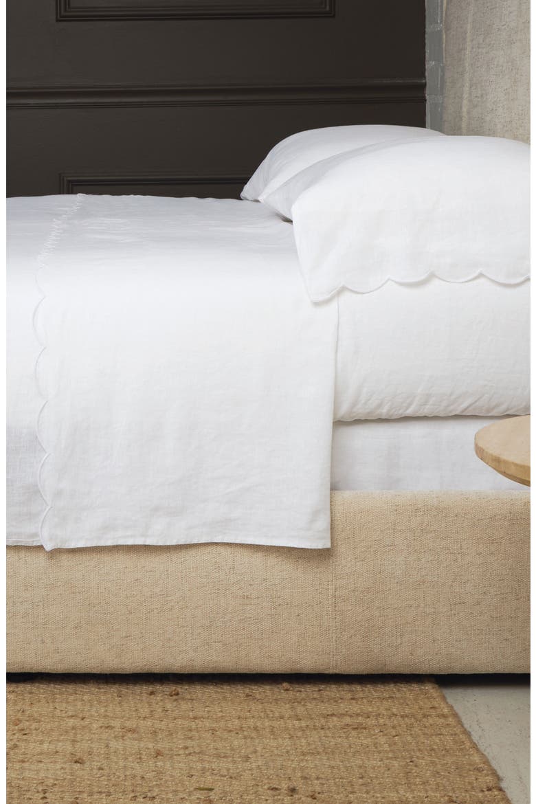 Kelly Linen Sheet Set, Alternate, color, WHITE