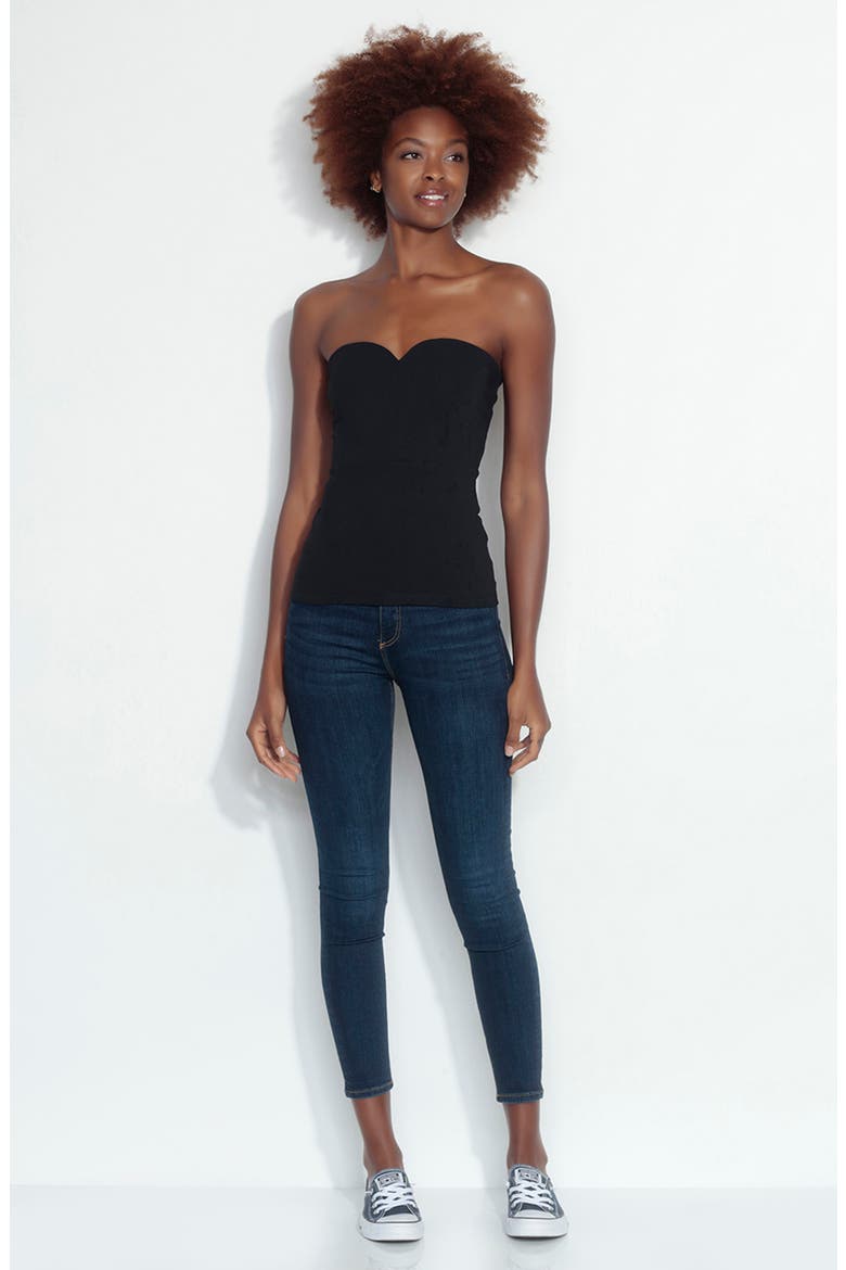 Strapless Sweetheart Top, Alternate, color, BLACK