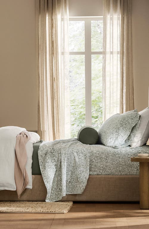 Boll & Branch Signature Garden Print Hemmed Organic Cotton Sheet Set In Meadow