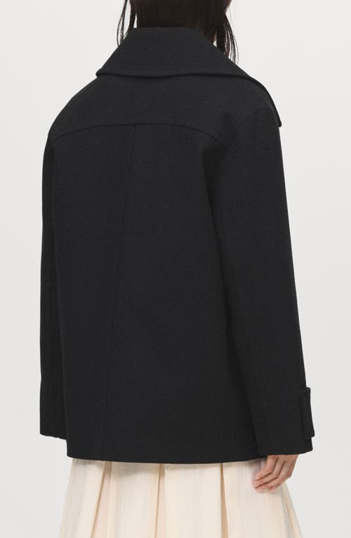 Mango Goya Double Breasted Blazer In Black