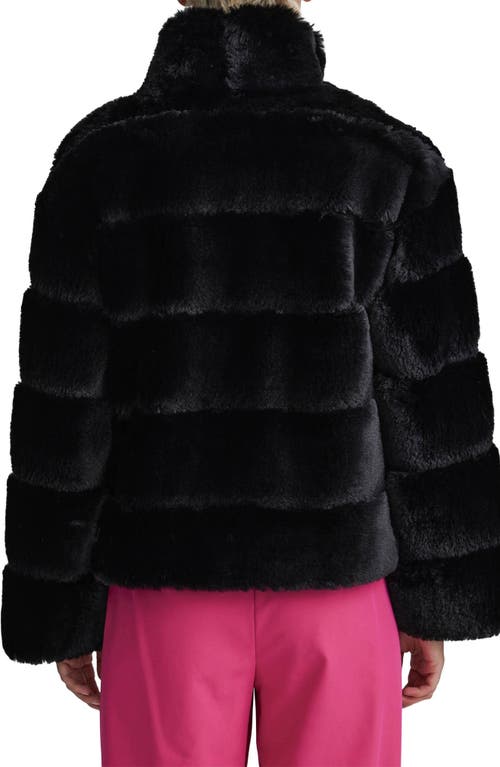 Nvlt Boxy Faux Fur Jacket In Black
