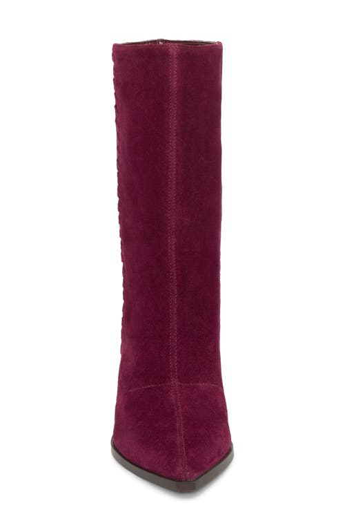 Vince Camuto Lorrys Whipstitch Block Heel Boot In Purple