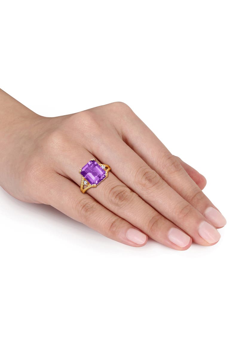 DELMAR Amethyst & White Topaz Statement Ring, Alternate, color, Purple