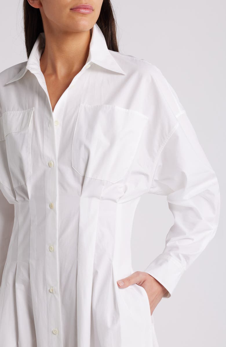 FRAME Nipped Long Sleeve Twill Maxi Dress, Alternate, color,