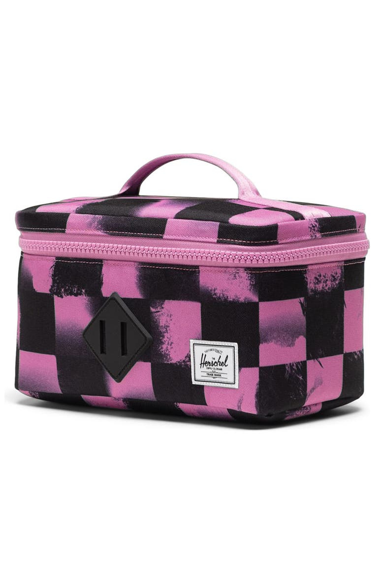 Kids' Heritage Lunch Bag, Alternate, color, STENCIL CHECKER OPERA MAUVE
