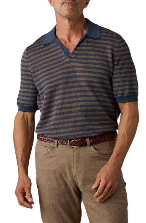 Stripe Linen Sweater Polo