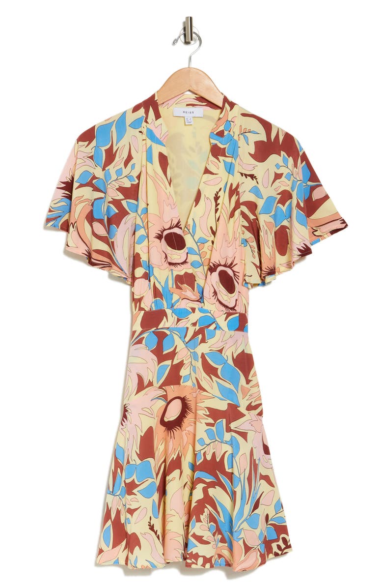 Reiss Kara Short Sleeve Faux Wrap Dress, Alternate, color, 