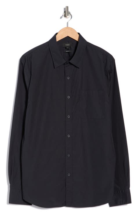Poplin Long Sleeve Classic Fit Button-Up Shirt