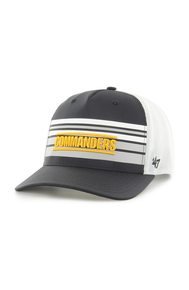 '47 Men's '47 Black/White Washington Commanders Altitude MVP Trucker Snapback Hat, Main, color, Black