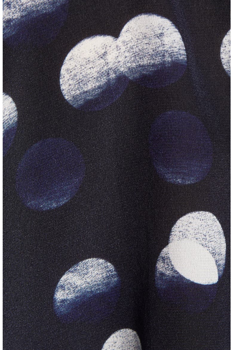 Touch Dots Tie Neck Silk Shirt, Alternate, color, MARINE