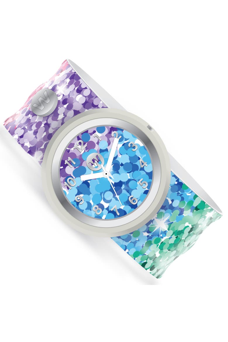 Slap Watch Sassy Sequins 9 Inch Silicone Slap Band, Age 5+, Main, color, Multicolored