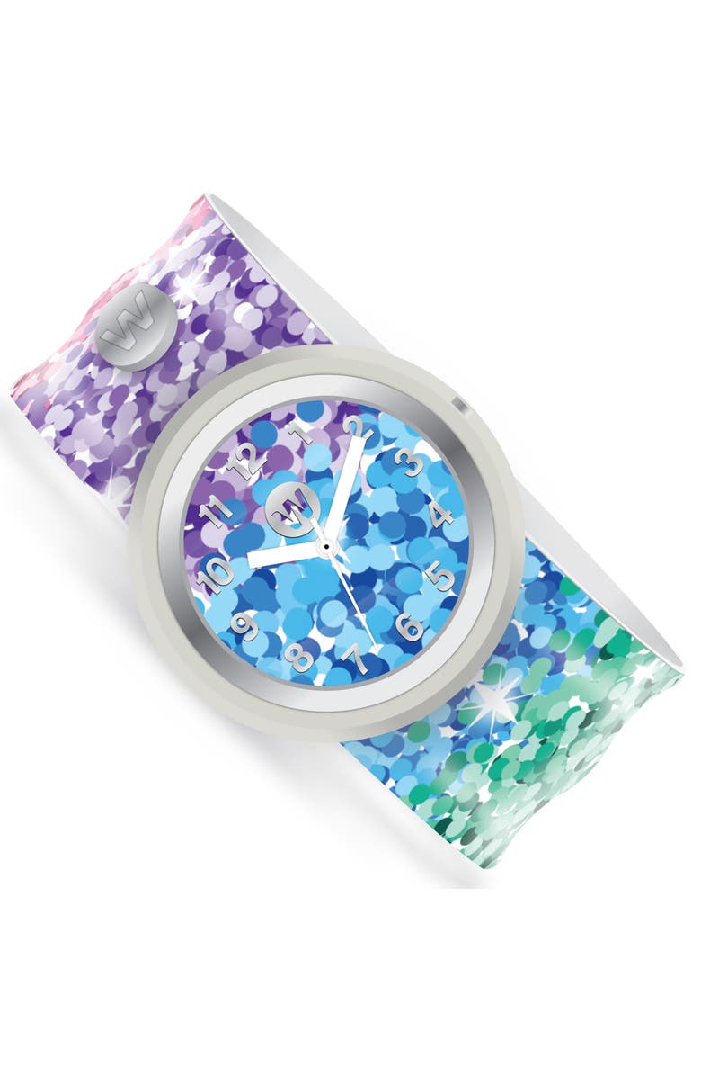 watchitude Slap Watch Sassy Sequins 9 Inch Silicone Slap Band, Age 5+, Main, color, Multicolored