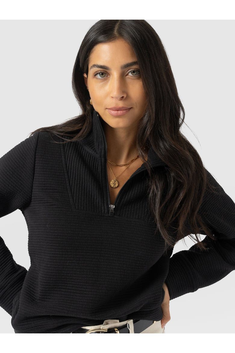 Halsey Quarter Zip, Alternate, color, Black Ottoman