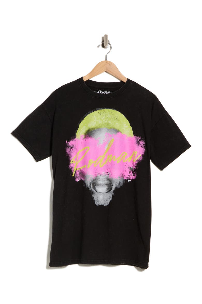 Rodman Pink Splash Cotton T-Shirt, Alternate, color, BLACK MINERAL