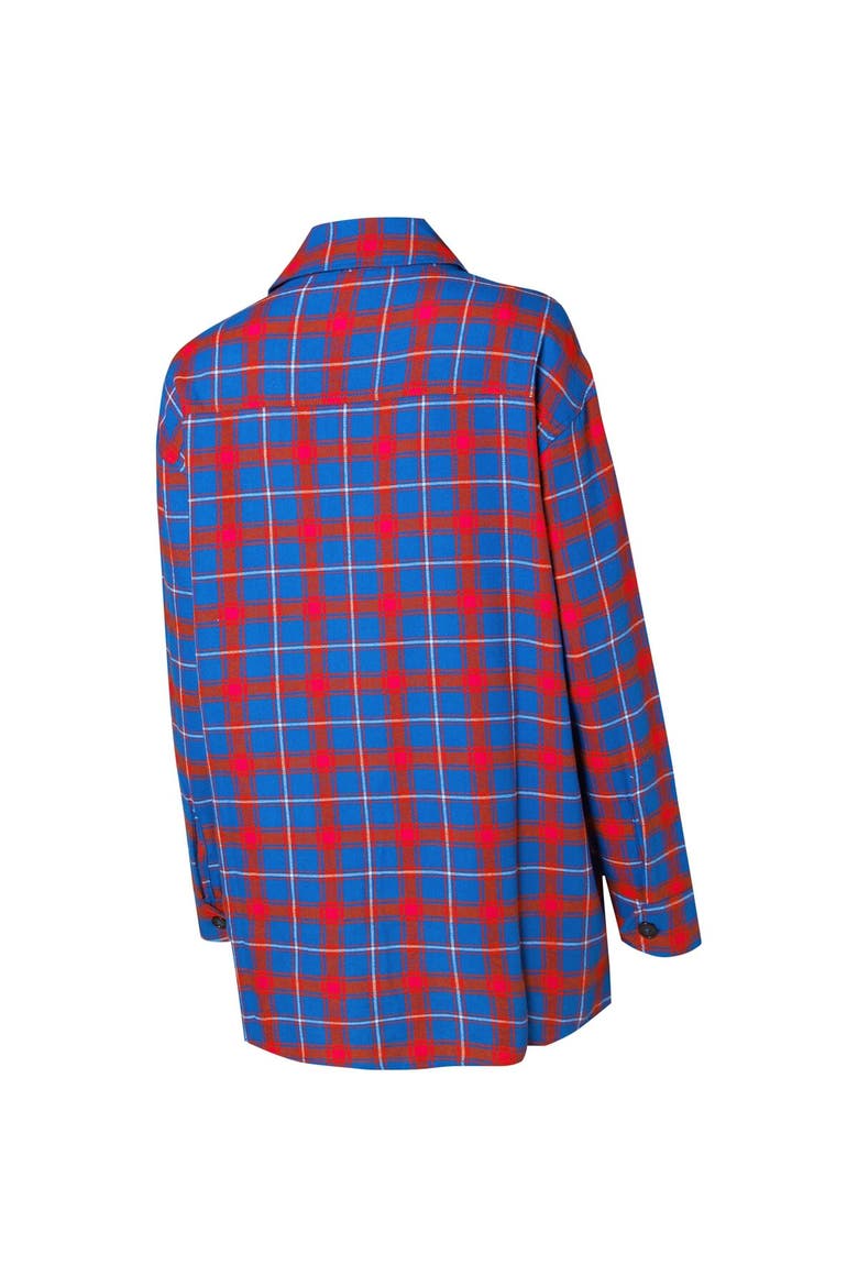 Women's College Concepts Royal/Red Philadelphia 76ers Boyfriend Button-Up Nightshirt, Alternate, color, Royal