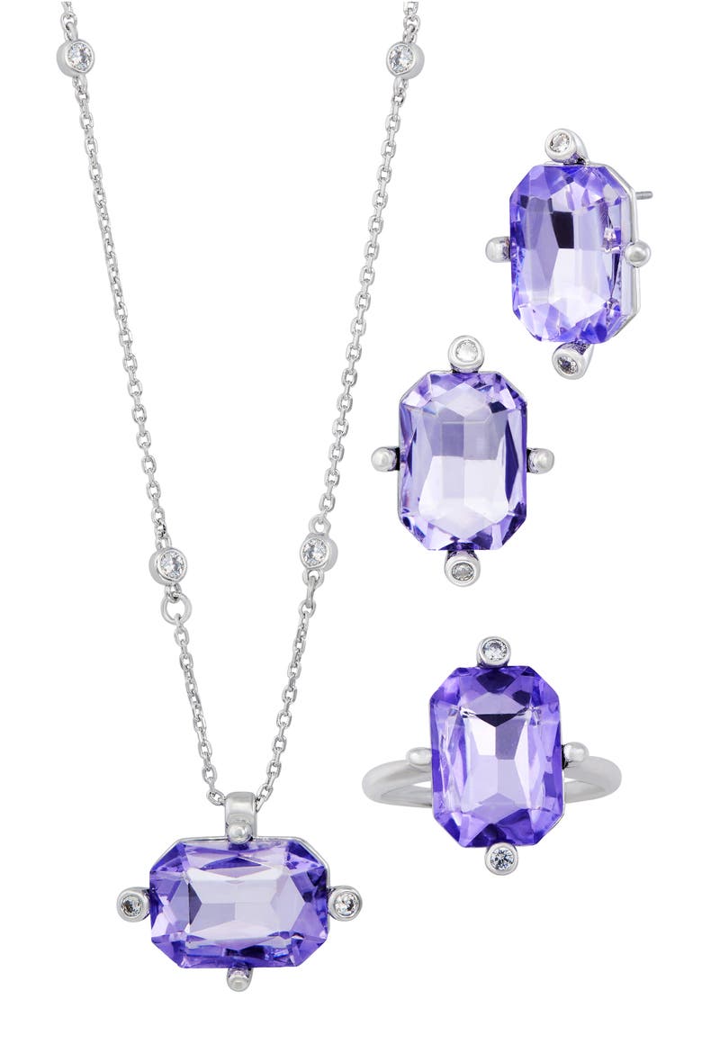 4-Piece Crystal Jewelry Set, Main, color, WHITE