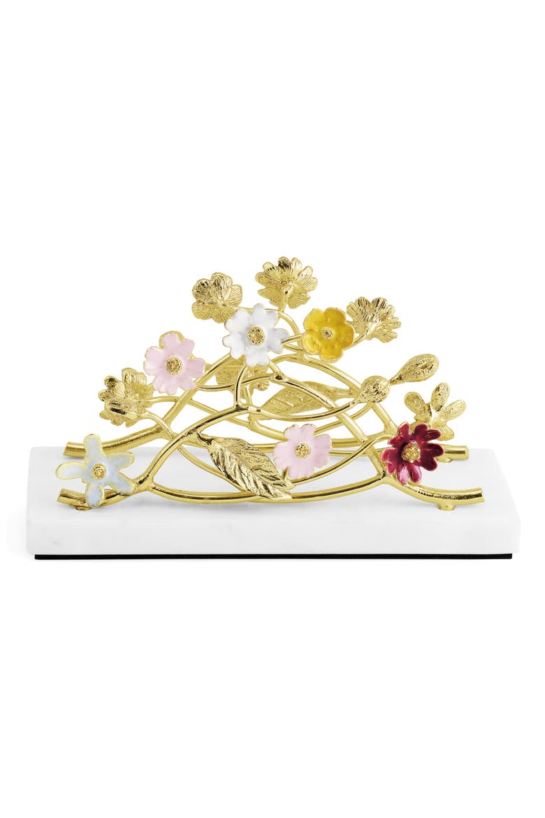Wildflower Vertical Napkin Holder, Main, color, GOLD