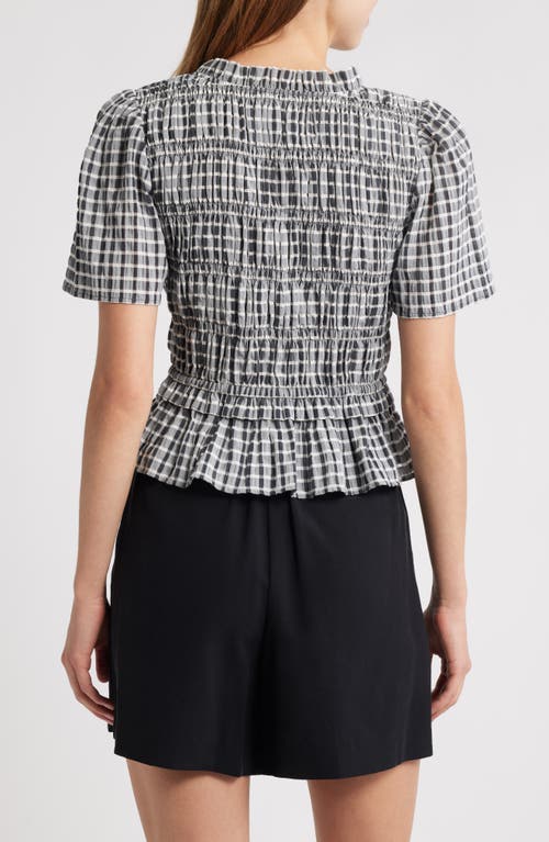 Rails Portia Stripe Smocked Ruffle Seersucker Crop Top