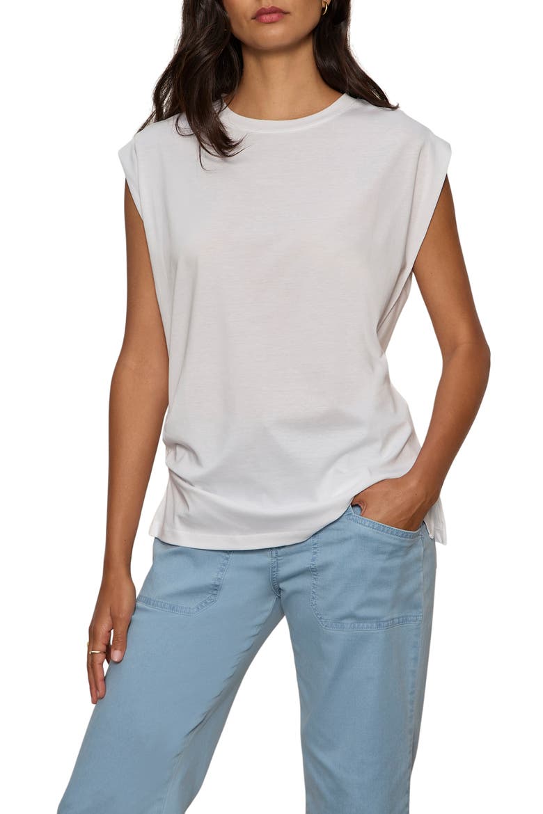Pleated Muscle T-Shirt, Main, color, WHITE