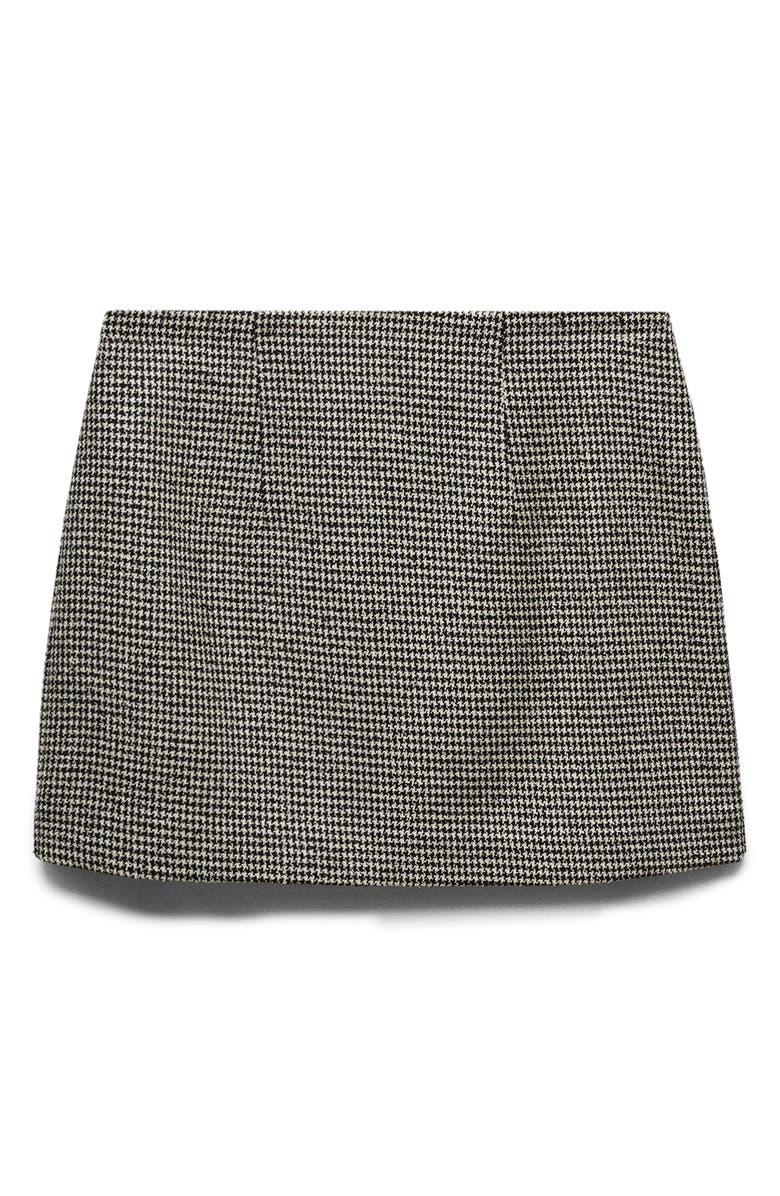 MANGO Houndstooth Miniskirt, Main, color, Black