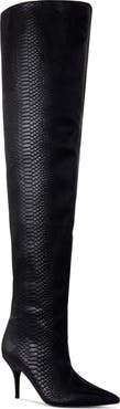 AZALEA WANG Halina Snakeskin Embossed Thigh High Boot