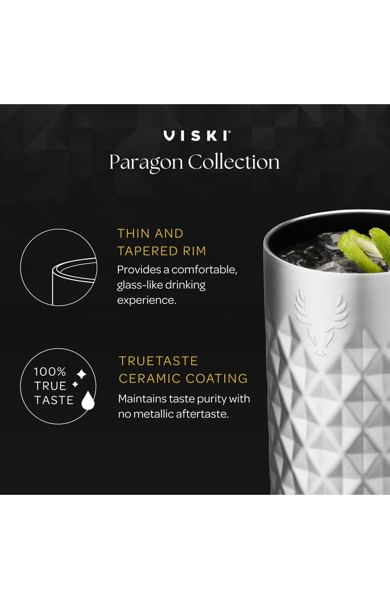 Viski Paragon Stainless Steel Highball Tumbler, Alternate, color, Platinum