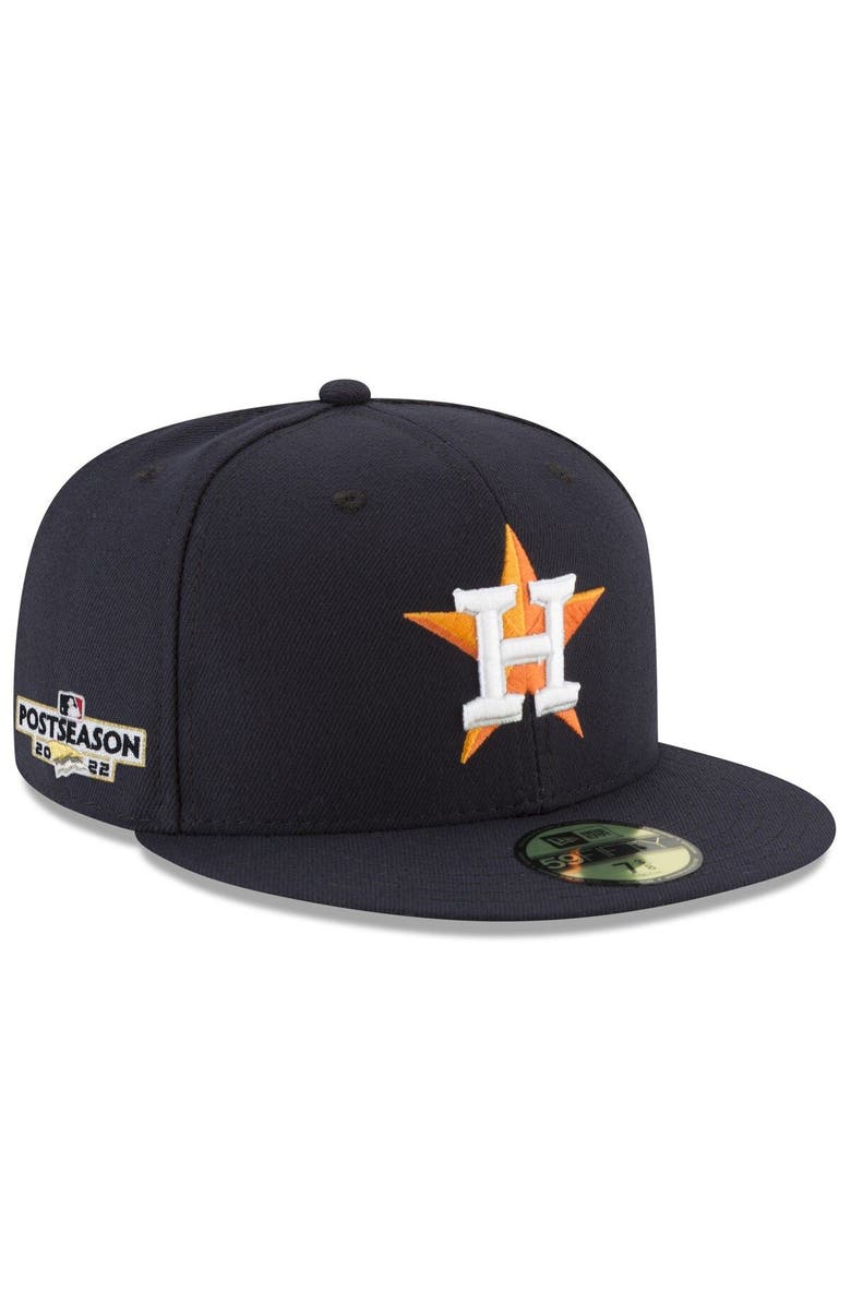 New Era Men's New Era Navy Houston Astros 2022 Postseason Game Side Patch 59FIFTY Fitted Hat, Main, color,
