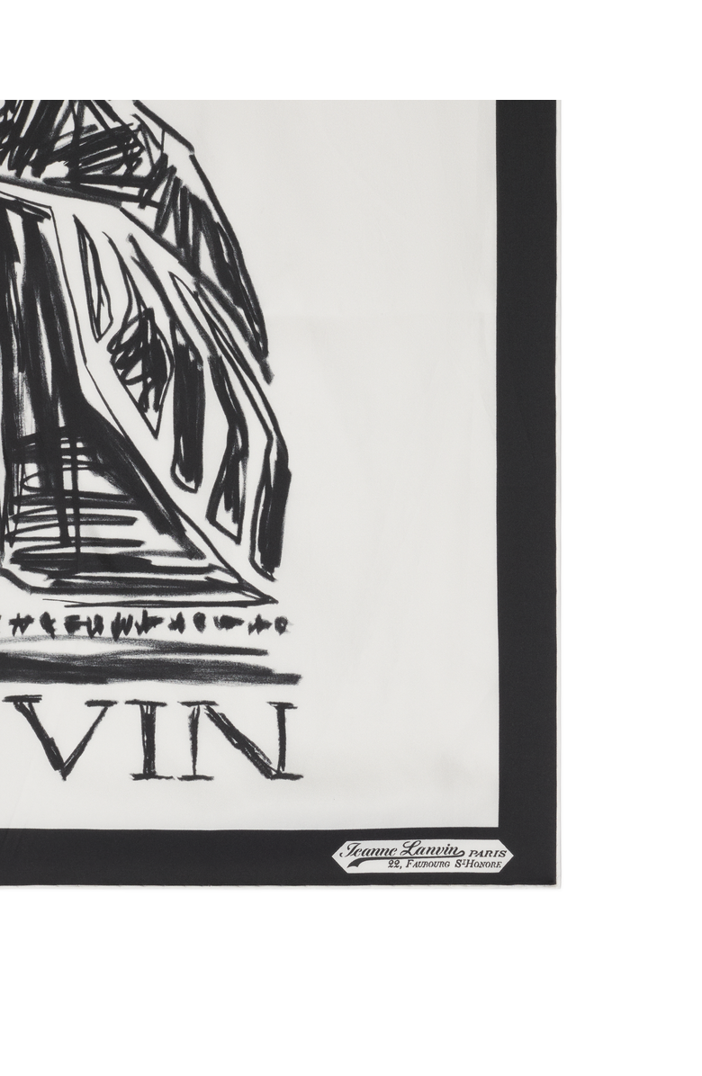 Lanvin Mother & Daughter Printed Silk Scarf, Alternate, color, White/Black