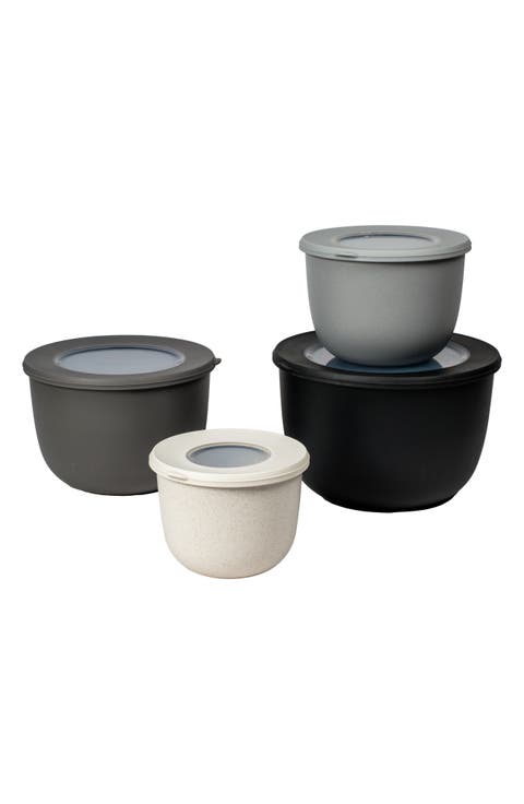 Set of 4 Stackable Melamine Mixing Bowls