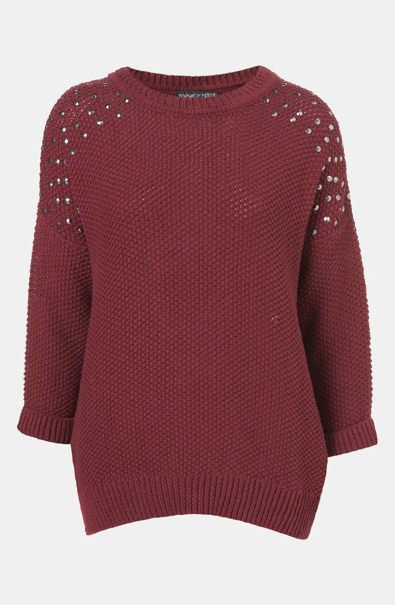 Topshop Studded Shoulder Sweater, Main, color, 