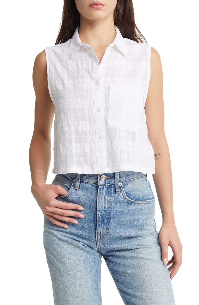 Brixton Leon Sleeveless Crop Blouse, Main, color, 