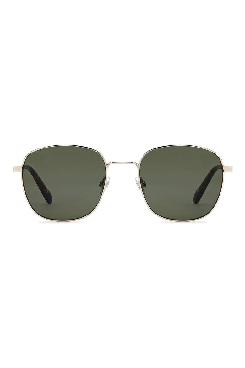 53mm Square Sunglasses, Main, color, LIGHT GOLD/ GREEN