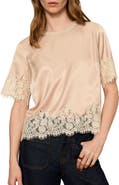 Sanctuary One of a Kind Satin & Lace Top