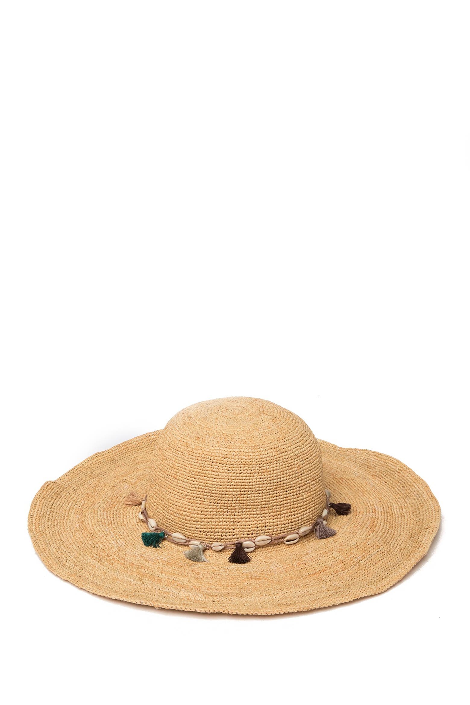 Baenid Shell Tommy Bahama Crochet Raffia Shell Trimmed Hat | Nordstromrack