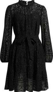 Julia Jordan Long Sleeve Tiered Lace Dress