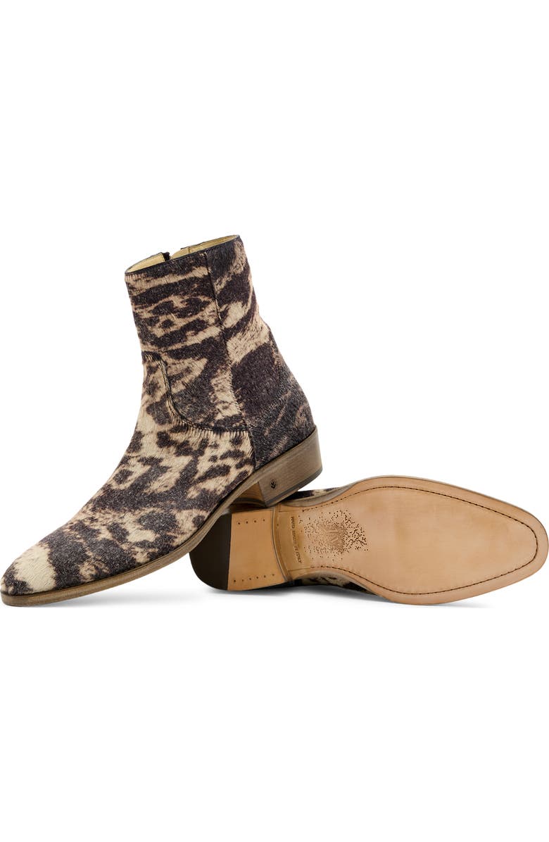 John Varvatos Ludlow Genuine Calf Hair Zip Boot, Alternate, color, Caper