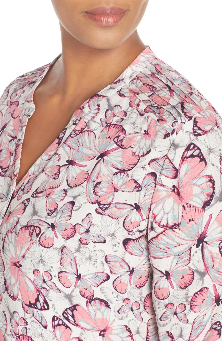 Sejour Pintuck Shoulder Print Blouse, Alternate, color,