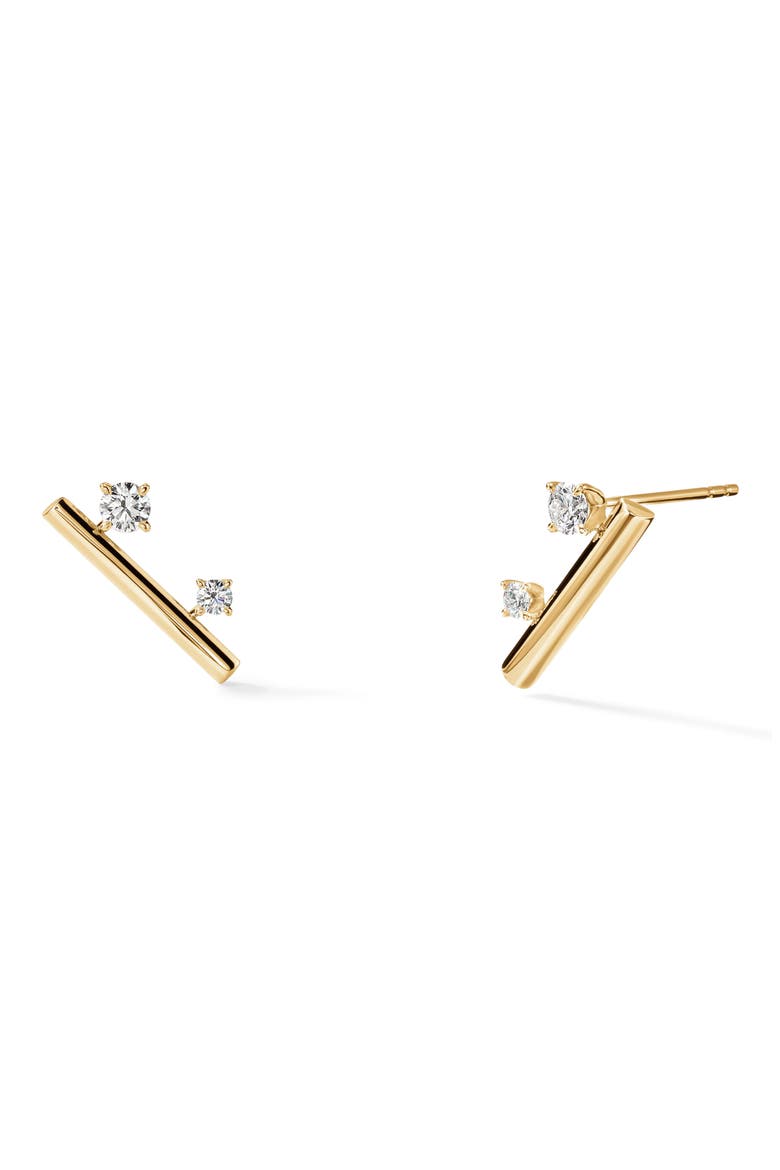 Barre 18K Gold Floating Diamond Climber Earrings, 0.30ct., Main, color, YELLOW GOLD/ DIAMOND