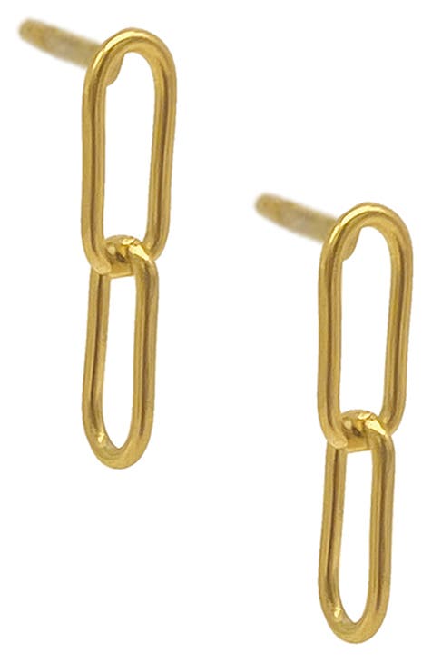 Water Resistant Paperclip Chain Drop Earrings