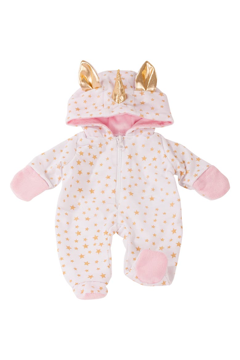 One Piece Unicorn Costume Pajama Sleeper For Baby Dolls, Main, color, Multicolored
