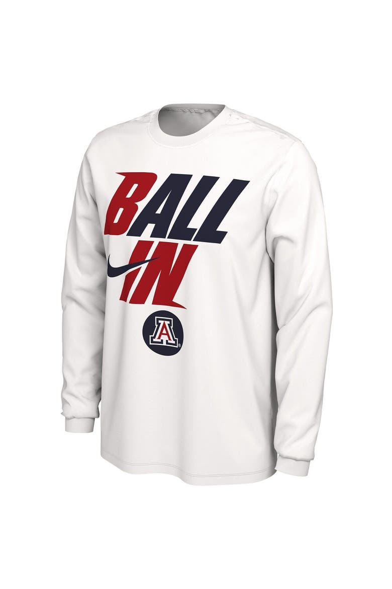 Men's Nike White Arizona Wildcats Ball In Bench Long Sleeve T-Shirt, Alternate, color, White
