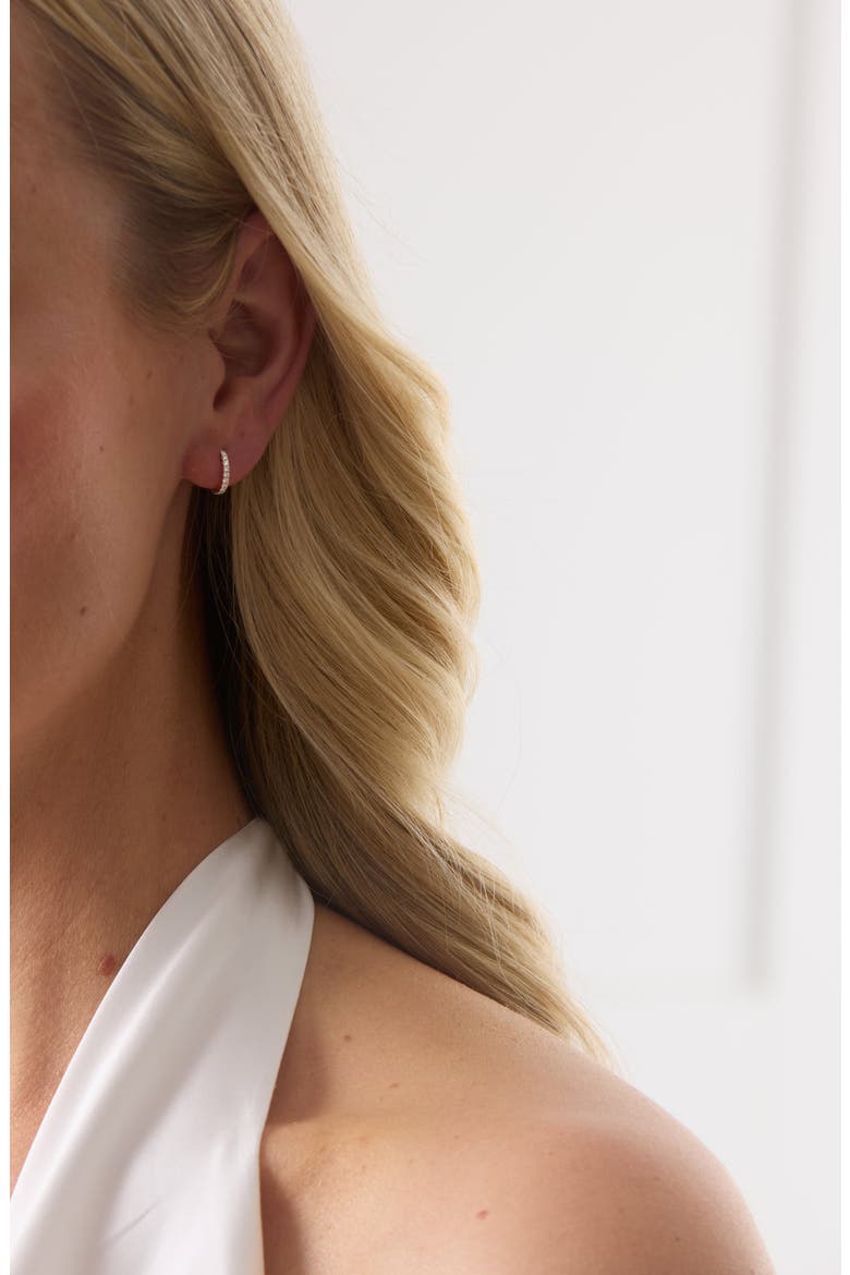 Dujour Pavé Diamond Hoop Earrings, Alternate, color, YELLOW GOLD