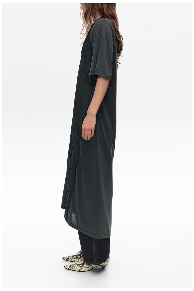 Lace Bib Midi Dress, Alternate, color, WASHED BLACK