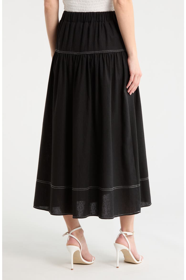 Davenport Midi Skirt, Alternate, color, BLACK W/ WHITE