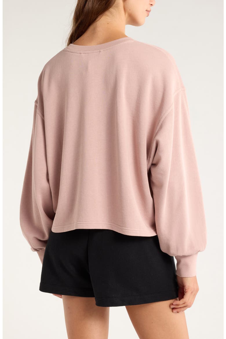 Go Easy French Terry Crewneck Sweatshirt, Alternate, color, PINK FAWN