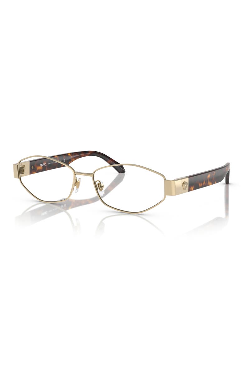 53mm Geometric Optical Glasses, Alternate, color, PALE GOLD
