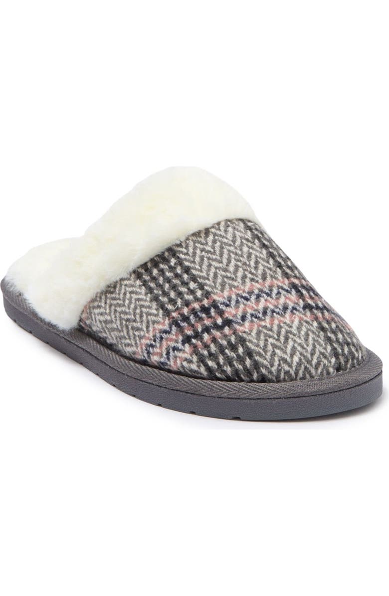 Kensie Plaid Knit Slipper, Main, color,